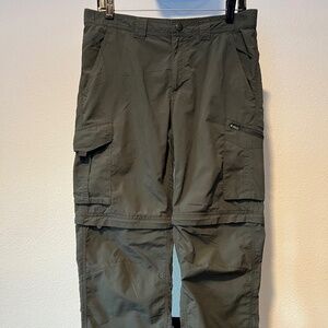 Men's Columbia Omnishade Green Zip-Off Pants (32" waist; 30" inseam)